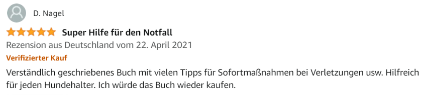Kundenbewertung Erste Hilfe beim Hund